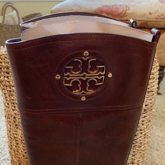 TORY BURCH brown riding boots - Picture 2 of 10